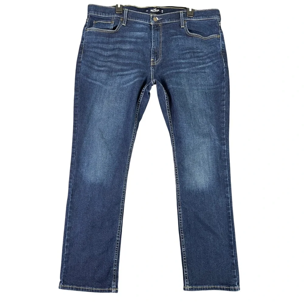 Hollister Slim Straight Jeans Mens 38x32 Epic Flex Stretch Denim Casual Everyday